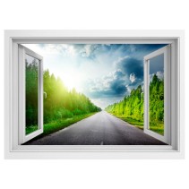 Ventanas 3d vinilos carretera y pinos